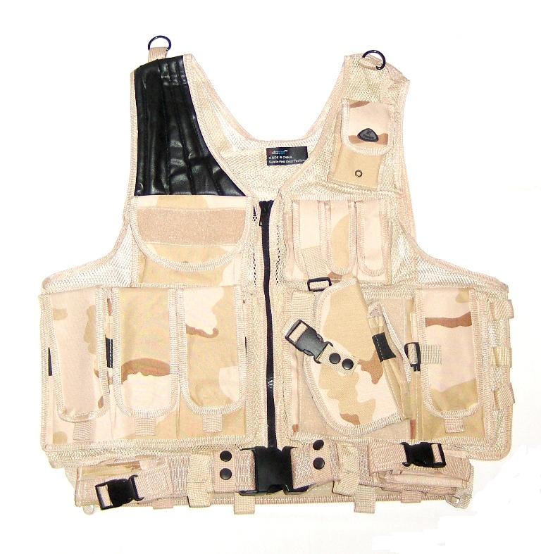 Taktisk vest Fuldt sæt Desert One Size med lommer