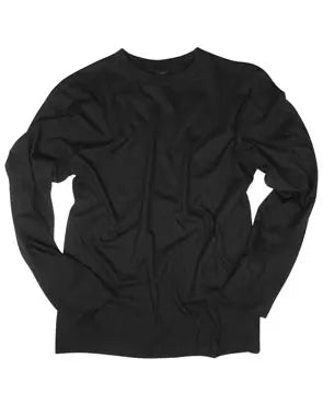 Sort langærmet T-shirt til outdoor og taktisk brug fra Miltec