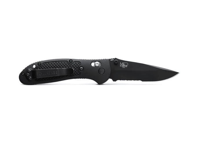 Benchmade 551SBK-S30V Griptilian foldekniv med sort CPM-S30V drop-point blad og sort Grivory-skæfte