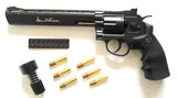 Dan Wesson, 8" sort revolver med taktisk rail og hylstre