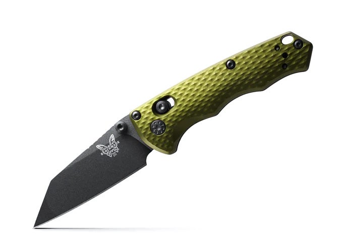 Benchmade 290BK-2 Full Immunity kompakt foldekniv med sort Wharncliffe-blad i CPM-M4 og skæfte i Woodland Green aluminium