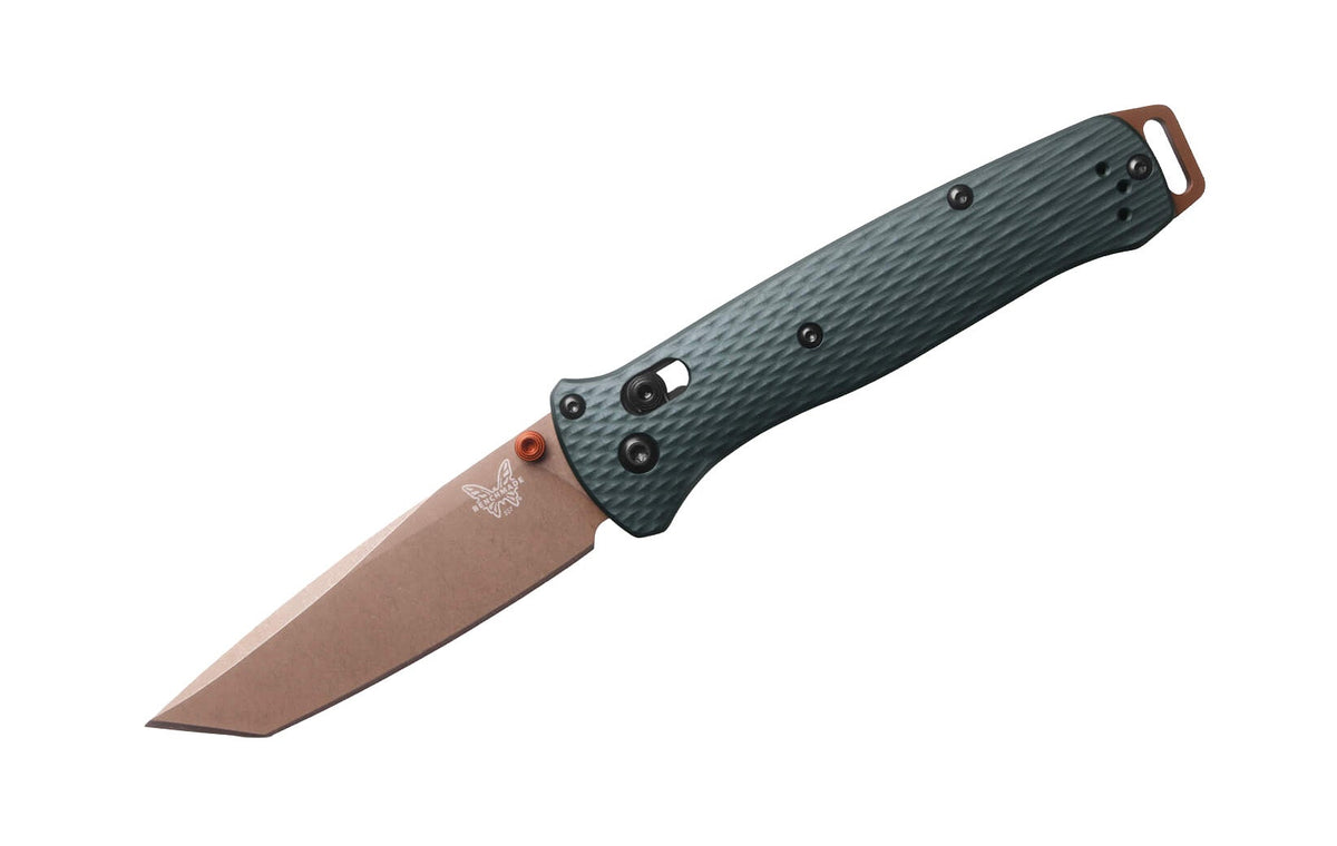 Benchmade 537FE-2601 Bailout foldekniv i Taiga Green med CPM-S90V tanto-blad og skæfte i anodiseret aluminium