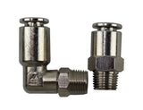 90 Grader Push-Fitting med Gevind drej-bar