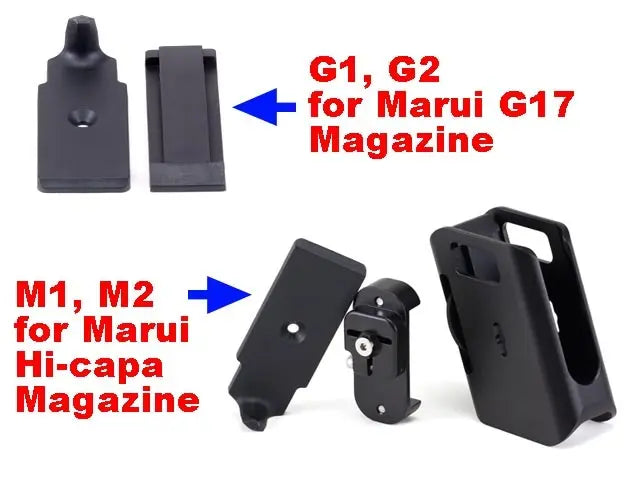 AIP Aluminum Magasin holder til G17, sort set forfra og venstre side