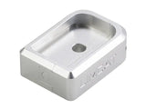 AIP CNC Limcat Puzzle Magasin base til Hi-capa, stor sølv, skråt bagfra.