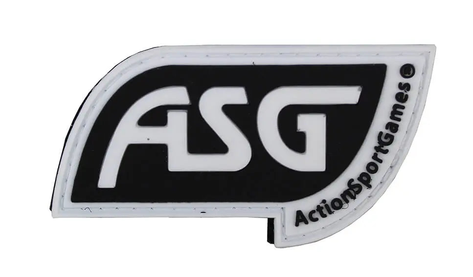 ASG PVC patch i sort med hvidt logo