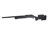 M40A3 sort airsoft sniperriffel med justerbar kindpude og kolbeforlænger