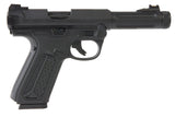 Action Army AAP01 Assasin Pistol, sort gastrykpistol airsoft i fuld auto og semi auto, skråt billede