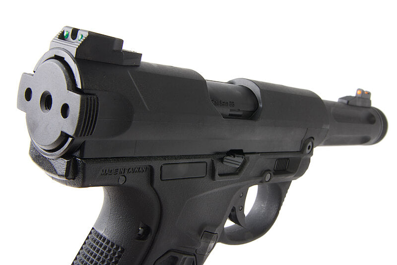 Action Army AAP01 sort gaspistol detaljeret med magasin og greb på siden