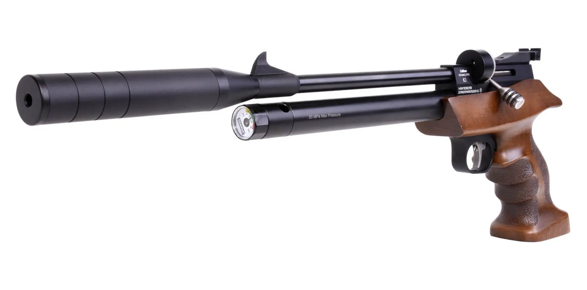 Diana Bandit PCP luftpistol 4,5mm på hvid baggrund.