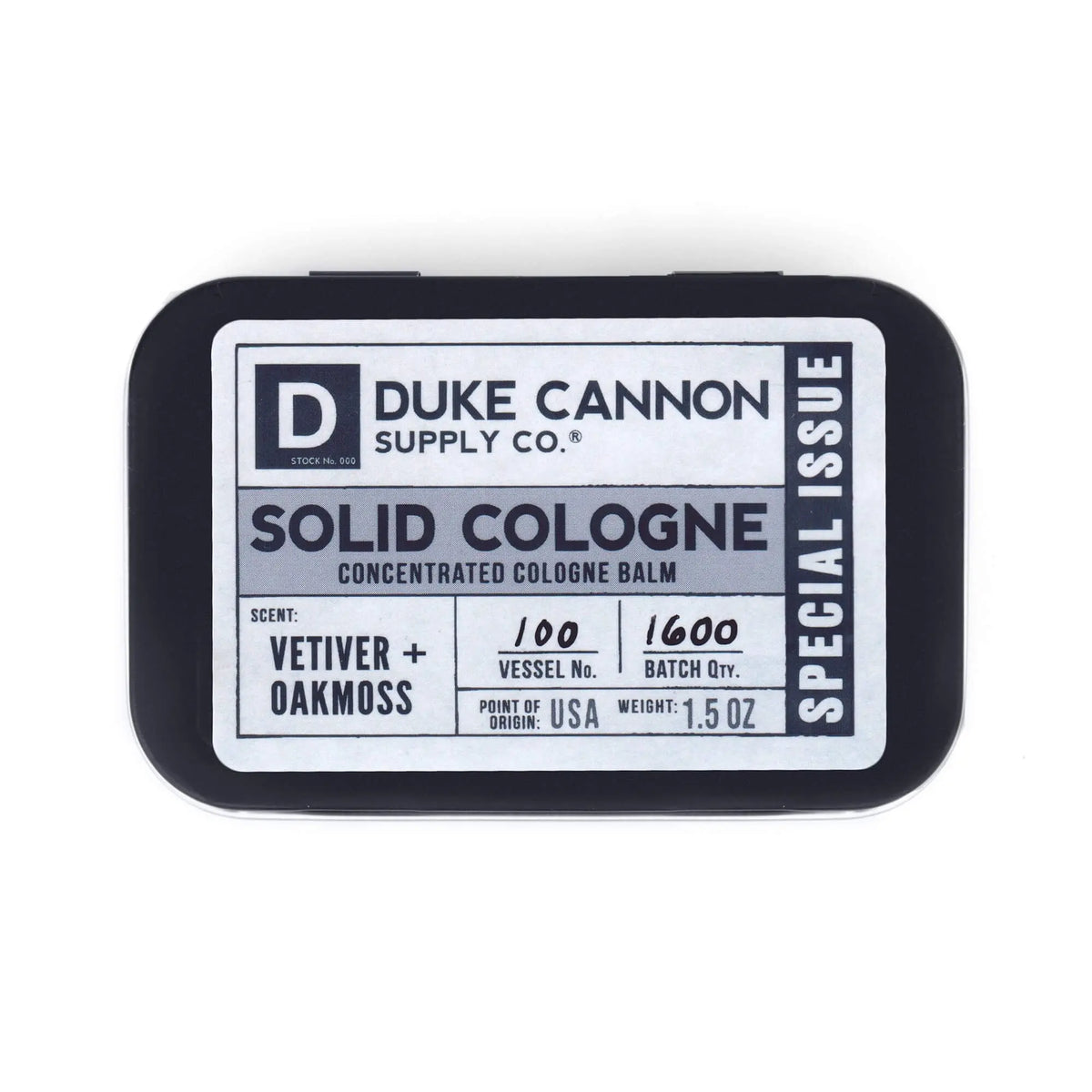 Duke Cannon Solid Parfume, Vetiver Duke Cannon Supply Co.
