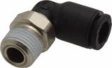 90 graders push fitting med gevind til 6mm macro line hvid baggrund