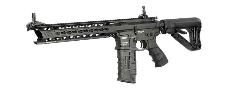 G&G GC16 Predator Sort airsoftgevær i detalje
