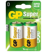 GP Super Alkaline Type D batterier, 2 stk