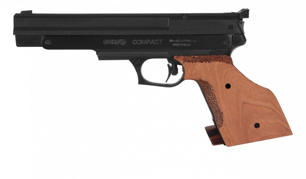 Gamo Compact 4,5 mm luftpistol i detaljeret nærbillede