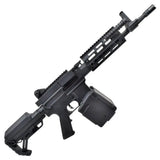 Golden Eagle LMG airsoft riffel med udtrækkelig kolbe, fuld metal og Keymod front