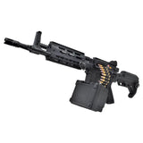 Golden Eagle LMG airsoftvåben i sort farve med Keymod front