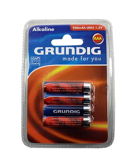 Grundig AAA alkaline batterier, 4 styk pakke