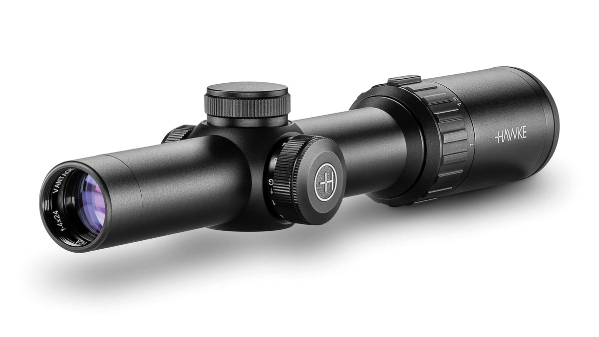 Hawke Vantage 30 WA IR kikkertsigte og zoom ring på hvid baggrund