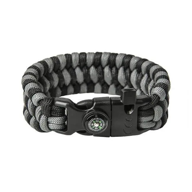 Trilobite Paracord Armbånd med spænde, sort og grå