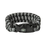 Trilobite Paracord Armbånd med spænde, sort og grå