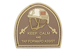 Patch PVC Keep Calm and Tap Forward i tan farve