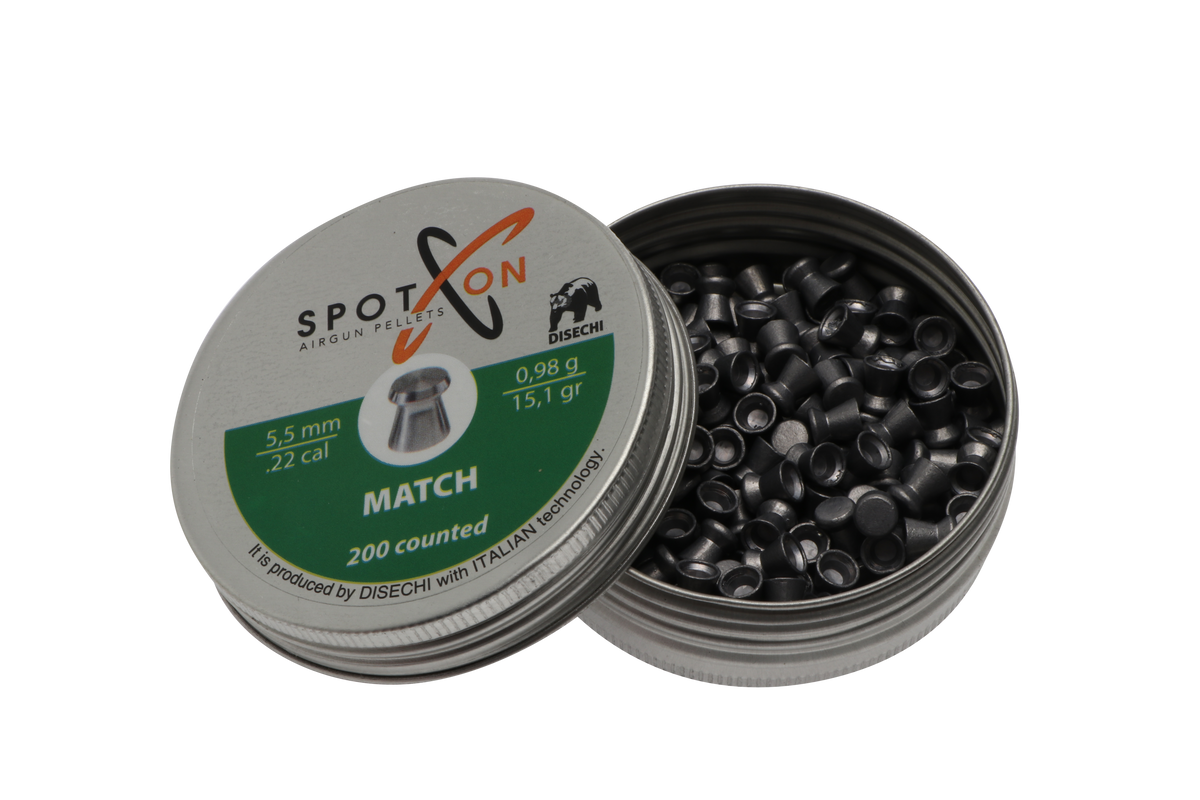 Spot On Match fladhovedet hagl 5,5 mm, 200 stk i dåse