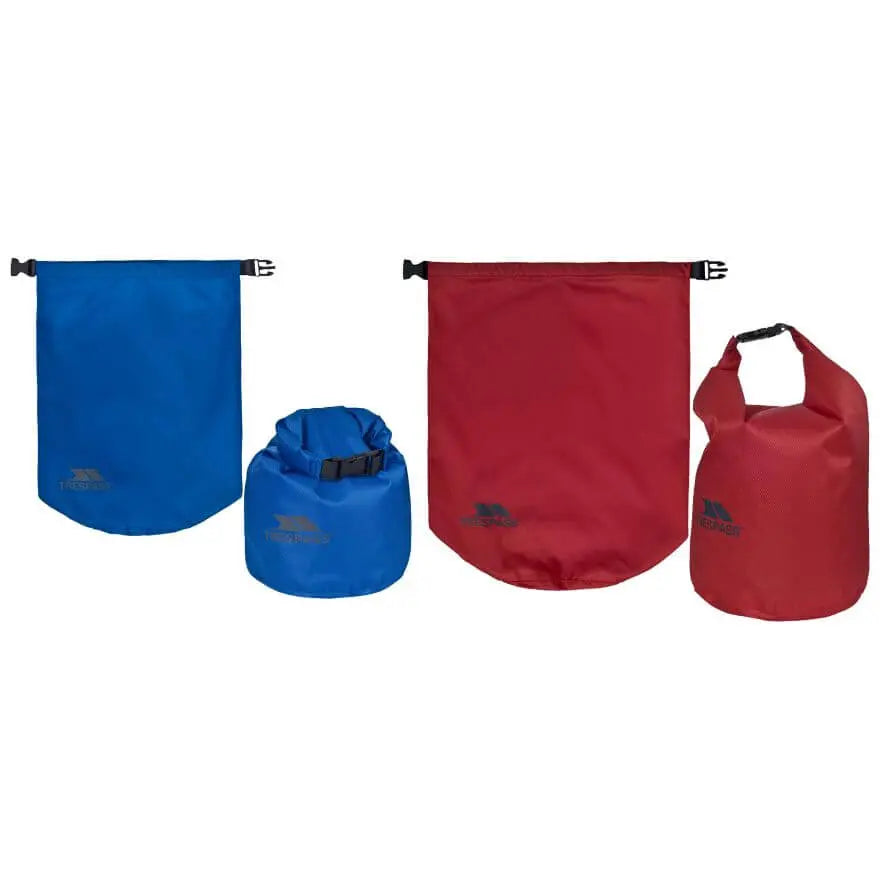 Trespass Euphoria Dry Bags sæt, blå 10L, rød 15L