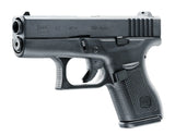 Umarex Glock 42 GBB airsoft pistol i sort, fuld produktvisning.