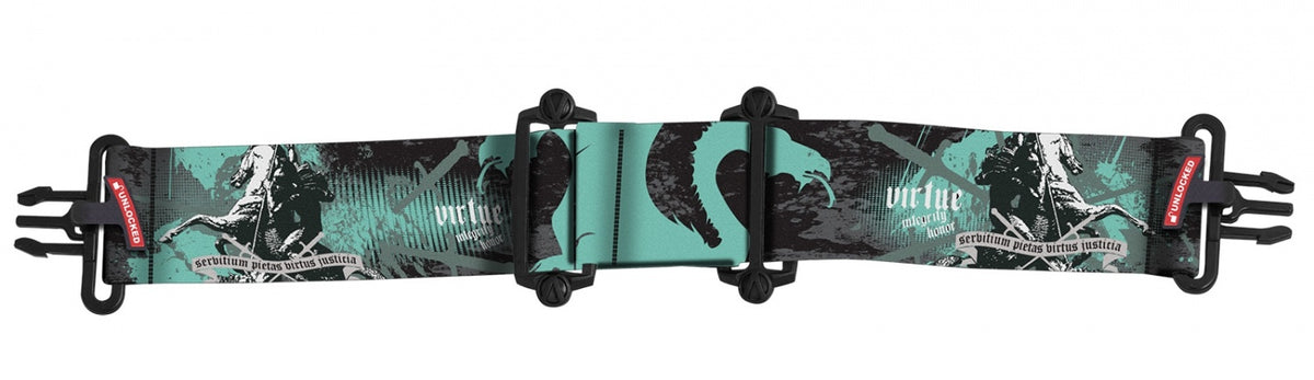 VIO maskestrop Dragonslayer aqua og sort design