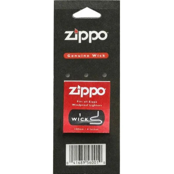Zippo Wick væger til lightere, closeup af flere væger i sort pakke.