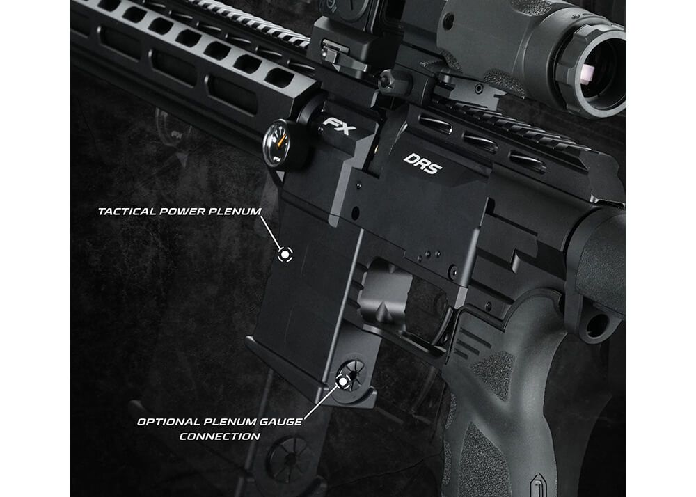 FX DRS Tactical 600 PCP-luftgevær i 4,5 mm med UG-1 greb og skinner i fuld længde