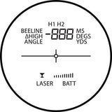 Hawke LRF Pro 400 display med beeline-, højde- og vinkeltilstand